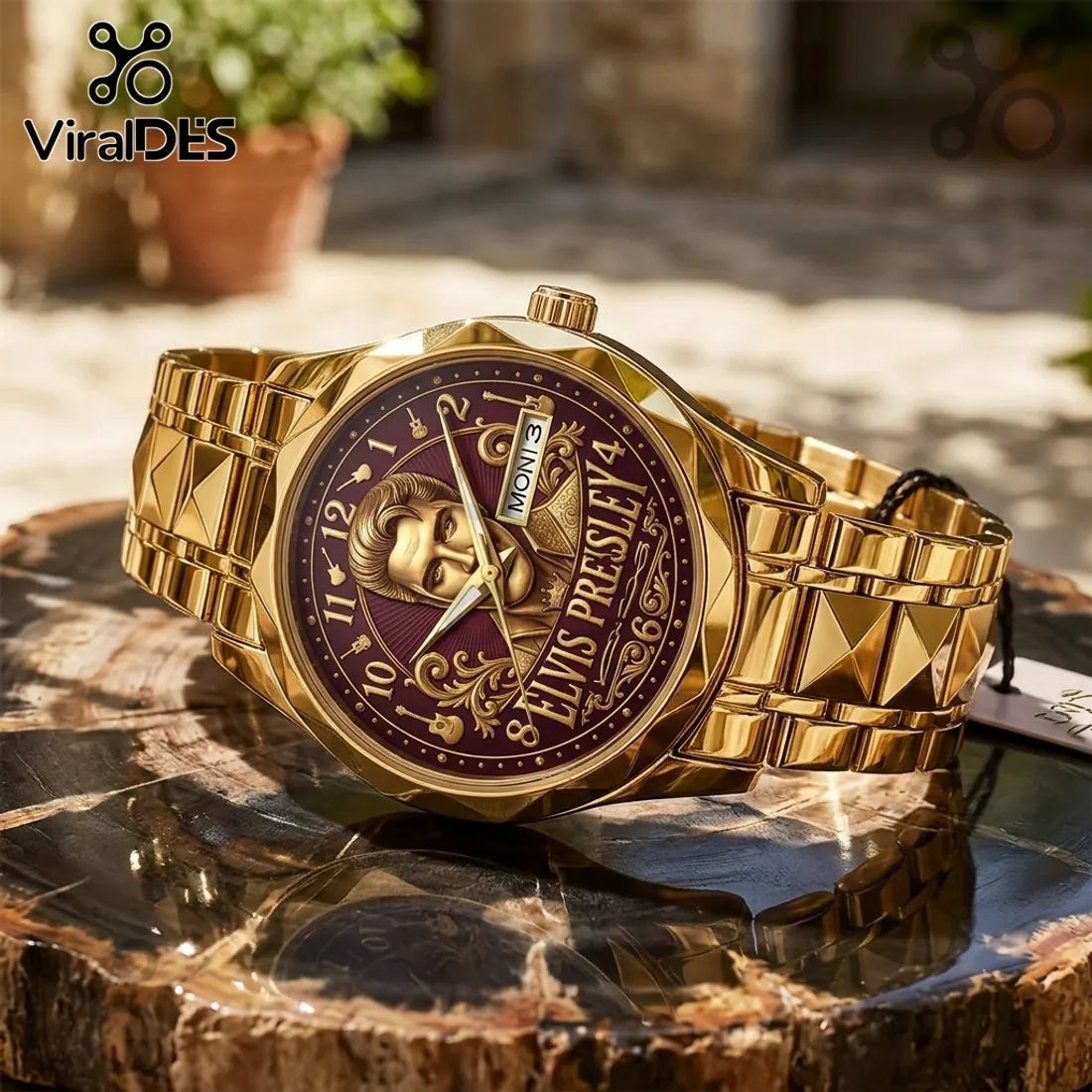 Elvis Presley Gold Tone Alloy Quartz Watch