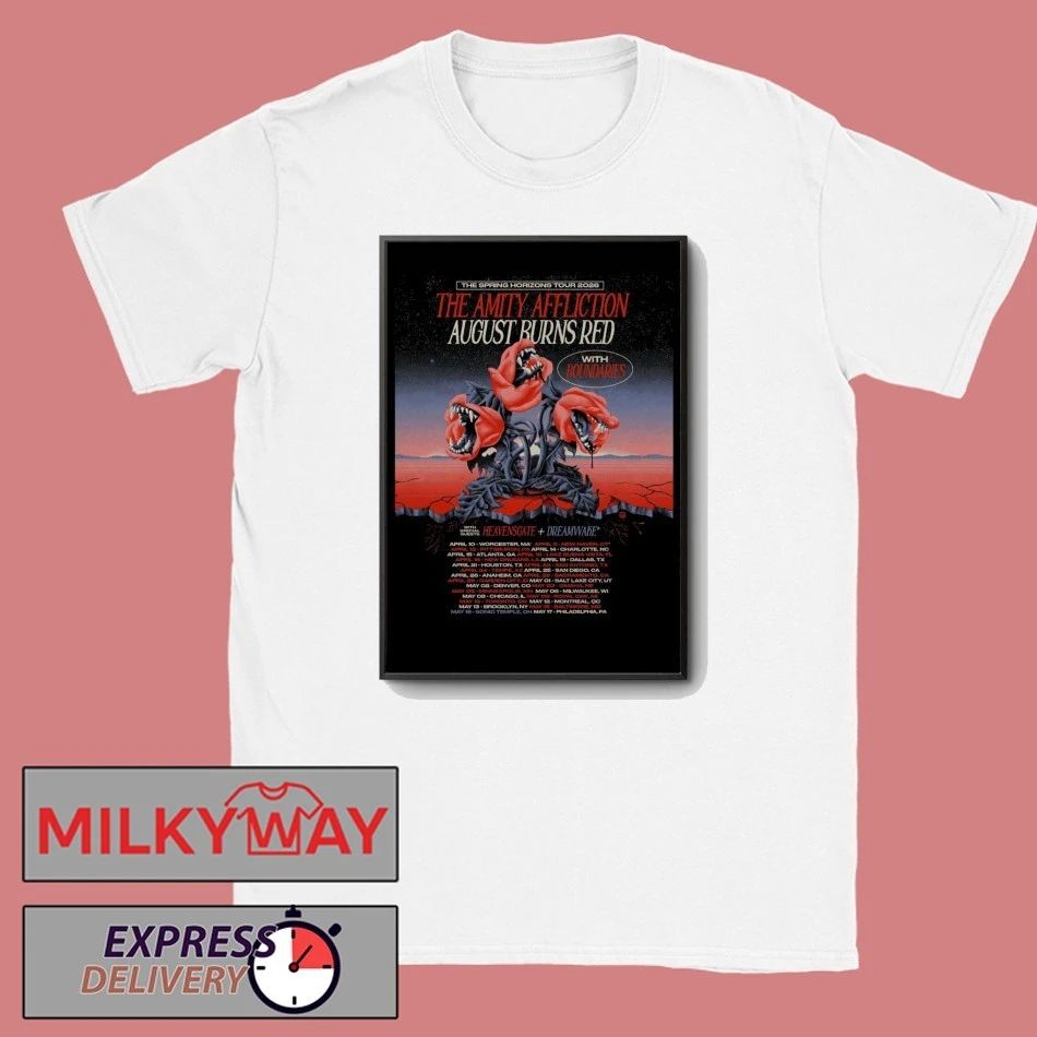 The Amity Affliction And August Burns Red North America Tour 2026 Poster shirt