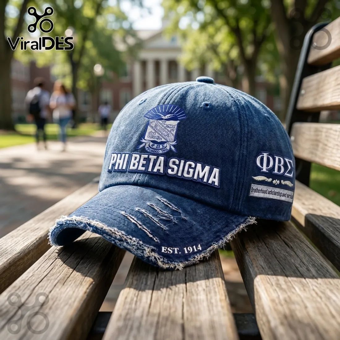 Phi Beta Sigma Est 1914 Embroidered Distressed Cap
