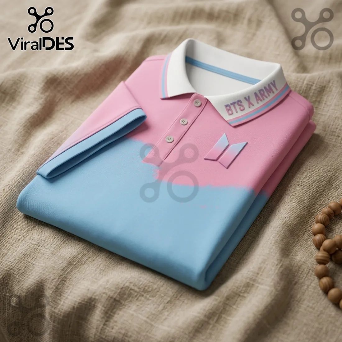 BTS x Army Custom Name Pink Polo Shirt