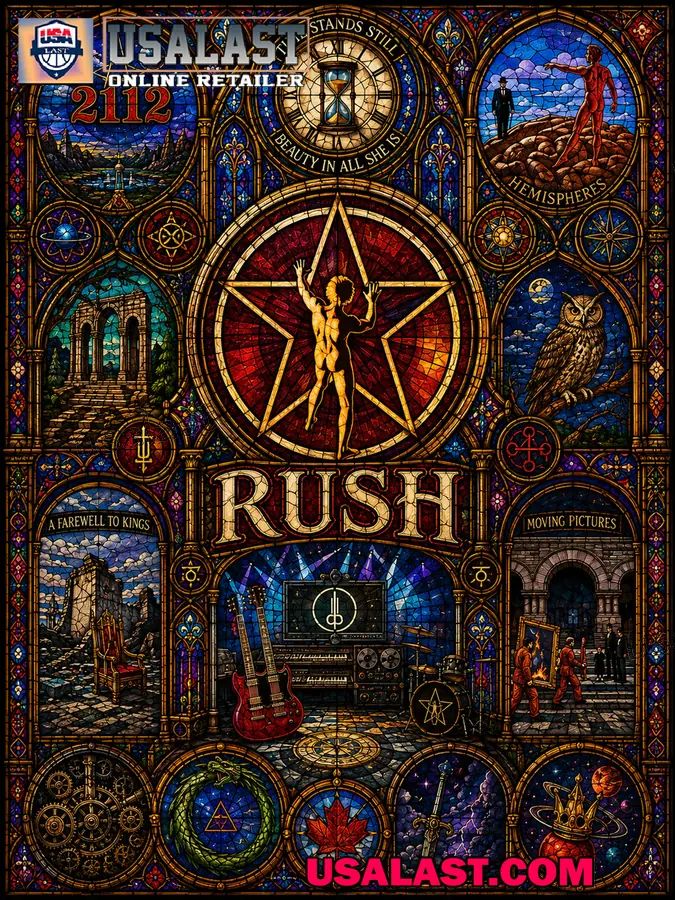 Rush Band Starman Stained Glass Quilt Blanket