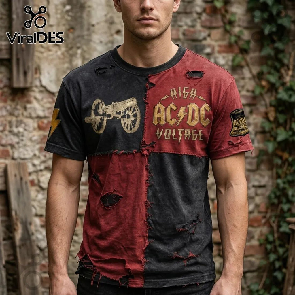 AC/DC High Voltage Hells Bells Distressed Vintage Shirt