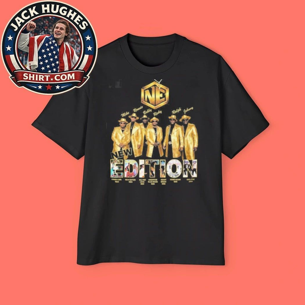 Original New Edition Legacy Gold Suits Group Photo R And B Fan Shirt