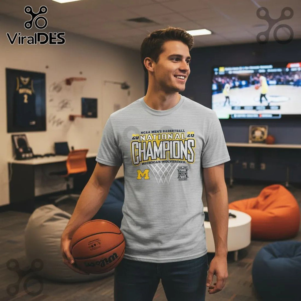 Michigan Wolverines 2020 NCAA Basketball National Champions Commemorative T-Shirt
