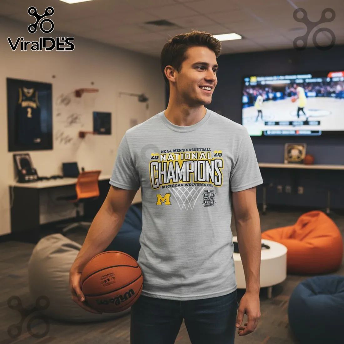 Michigan Wolverines 2020 NCAA Basketball National Champions Commemorative T-Shirt