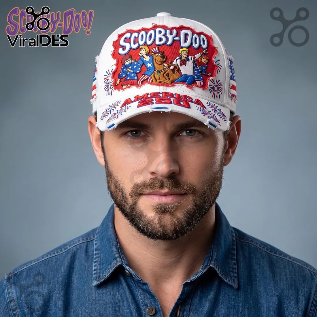 Scooby-Doo x America 250 USA Flag Distressed Baseball Cap
