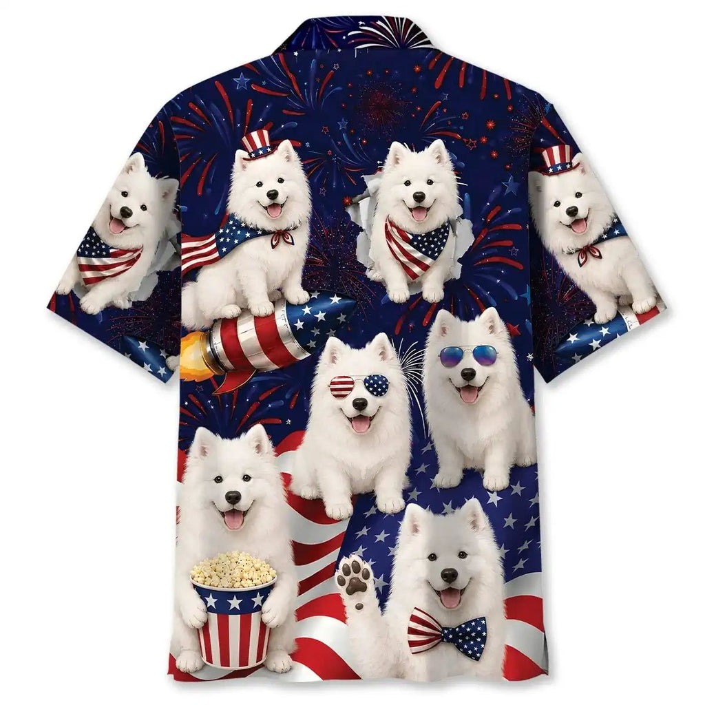 4th Of July Cute Samoyed Hawaiian Shirt