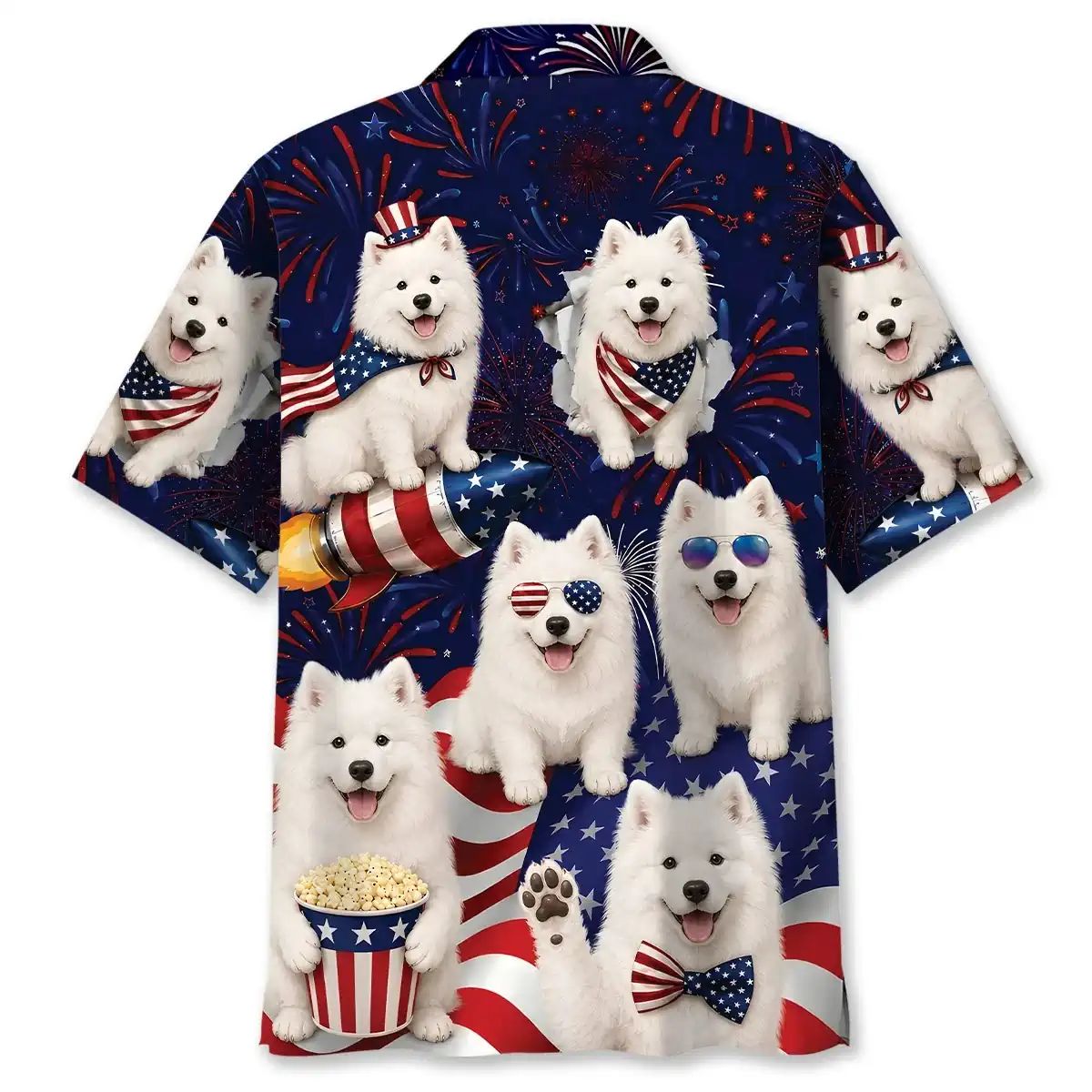 4th Of July Cute Samoyed Hawaiian Shirt