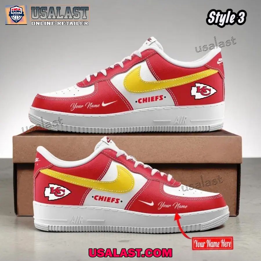 Kansas City Chiefs Custom Name Air Force 1 Sneakers