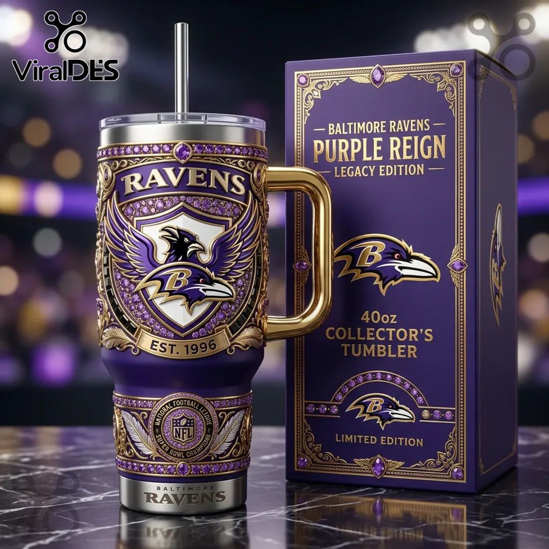 Baltimore Ravens Purple Reign Legacy Limited Edition 40oz Stanley Tumbler