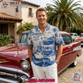 Chevrolet Vintage Blue Hawaiian Shirt