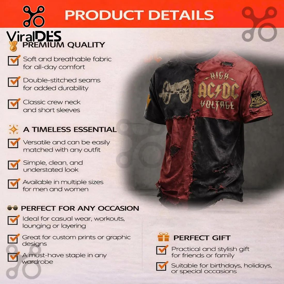 AC/DC High Voltage Hells Bells Distressed Vintage Shirt
