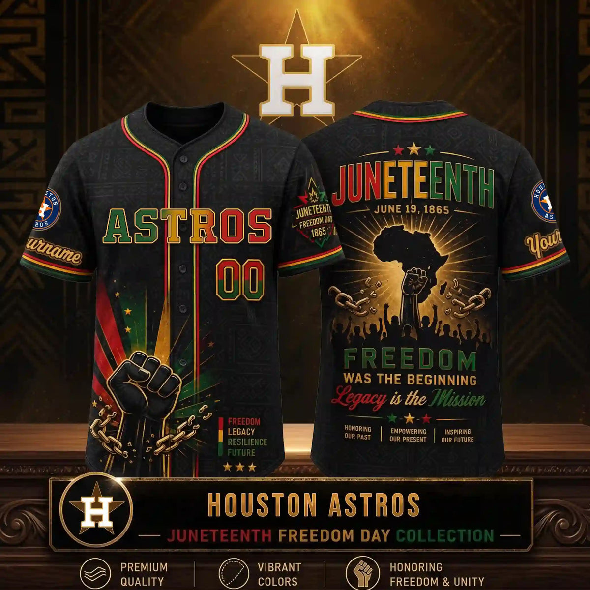 Houston Astros x Juneteenth Day Limited Edition 2026 Jersey