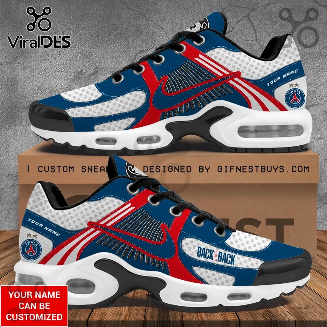 Paris Saint-Germain Air Max Custom Name Anniversary Air Max Plus Sneakers