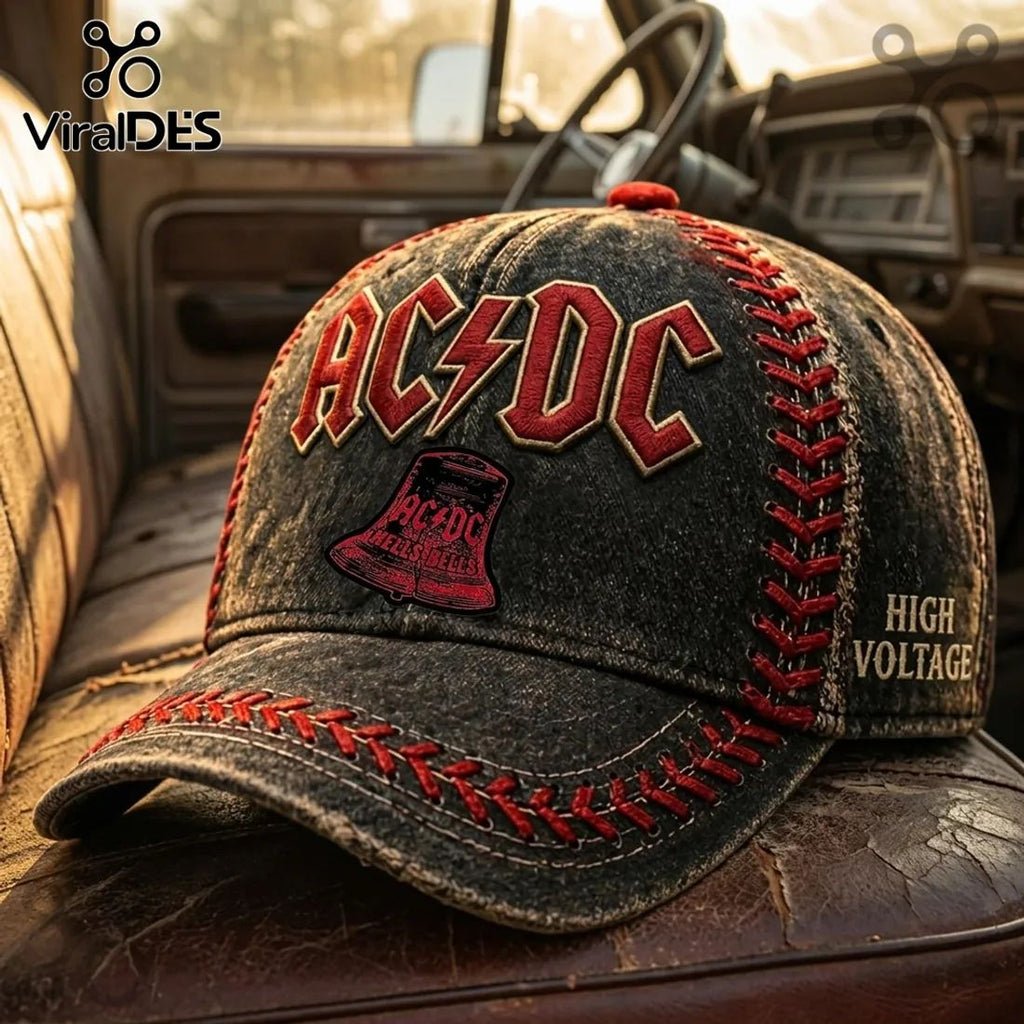 AC/DC Vintage Distressed Hell’s Bells High Voltage Baseball Cap