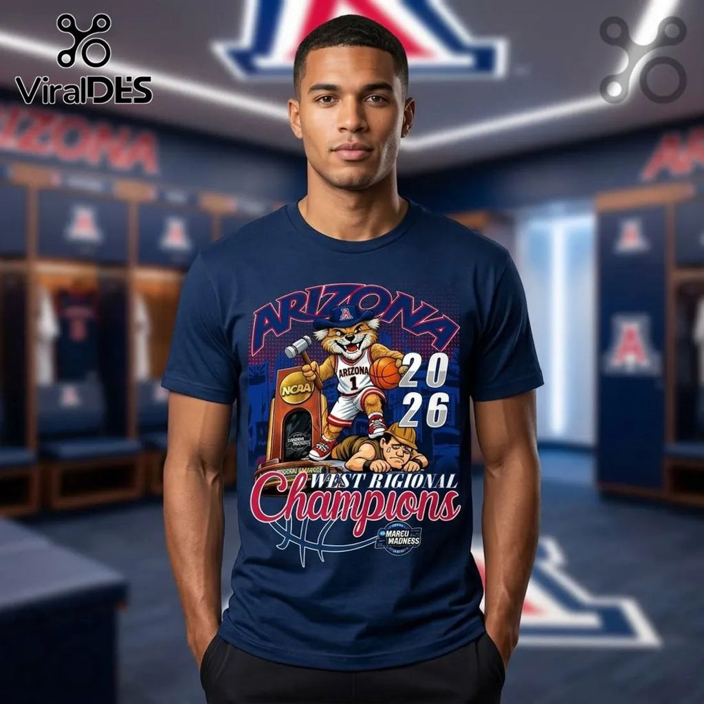 Arizona Wildcats 2026 West Regional Champions March Madness T-Shirt