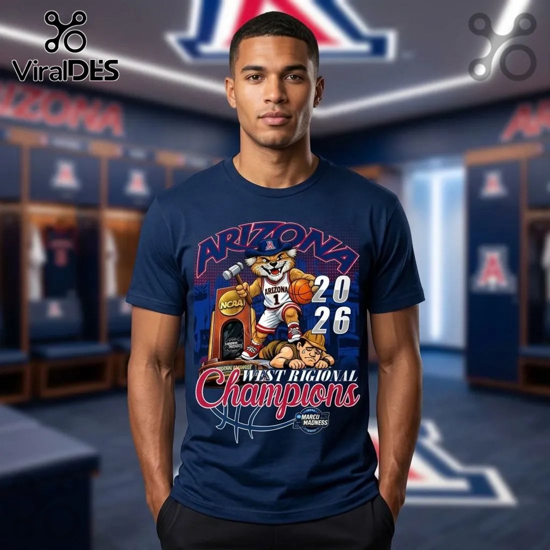 Arizona Wildcats 2026 West Regional Champions March Madness T-Shirt