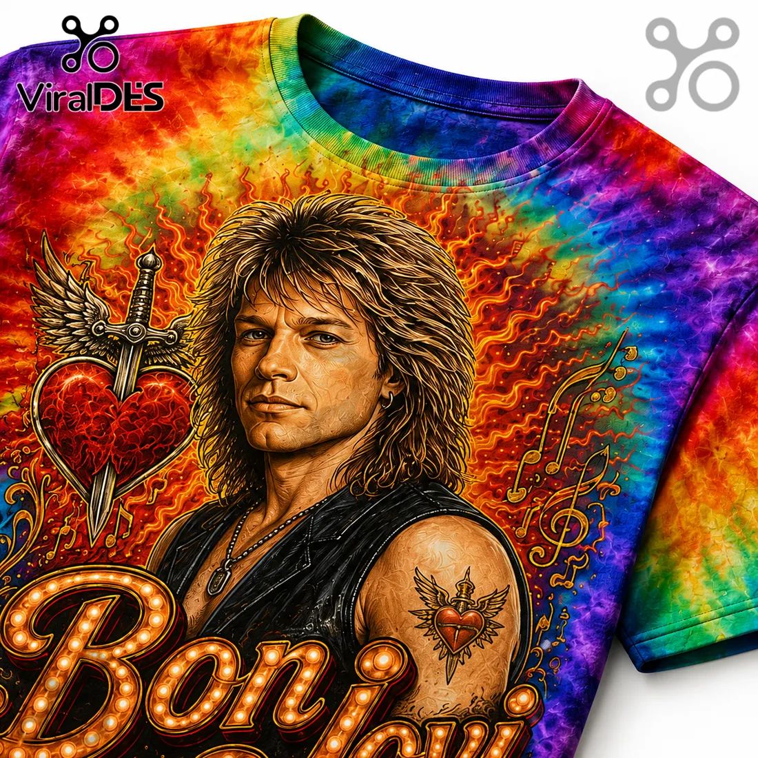 Bon Jovi Livin on a Prayer Tie Dye T-Shirt