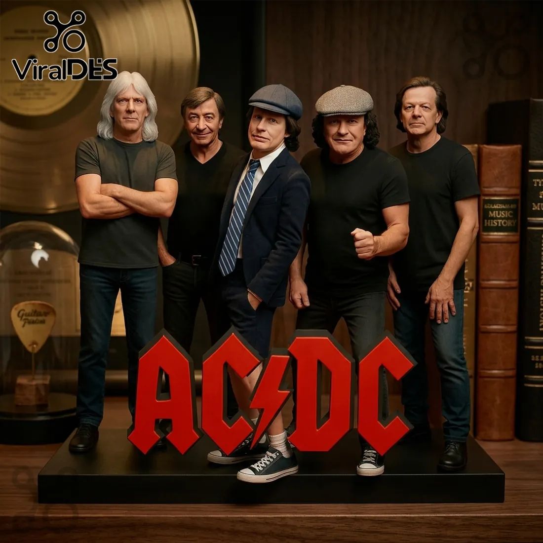 AC/DC Iconic Rock Band Premium Detailed Figures Acrylic Plaque