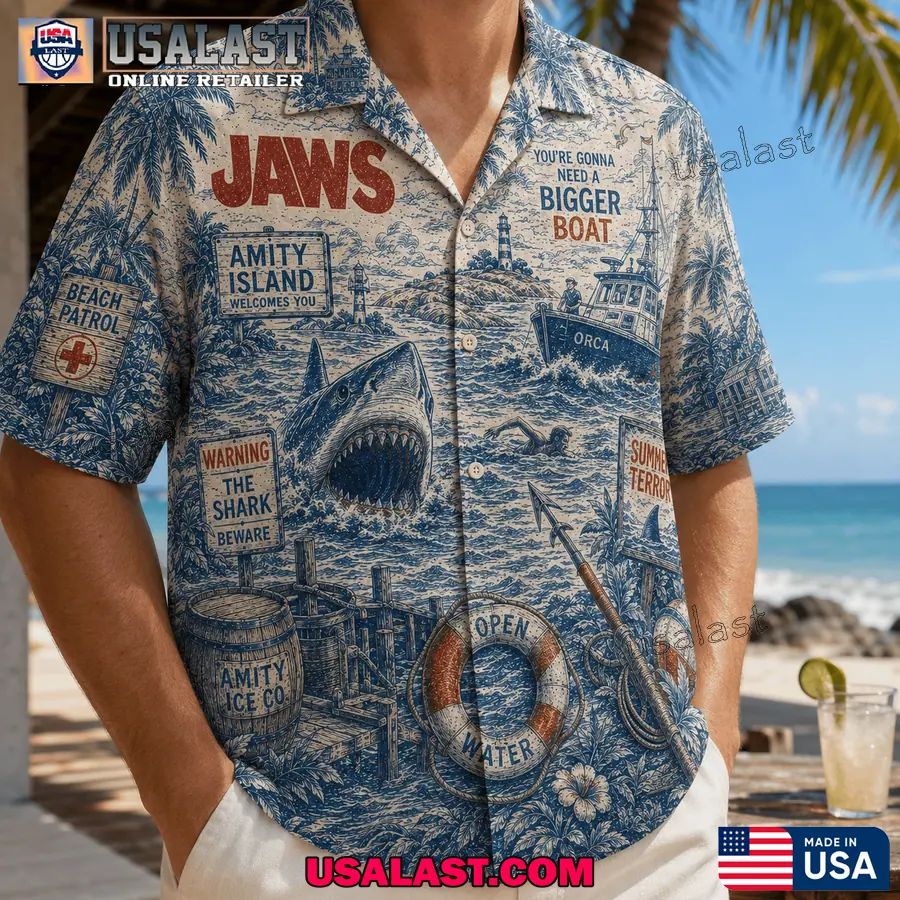 Jaws Movie Tropical Vibes Hawaiian Shirt
