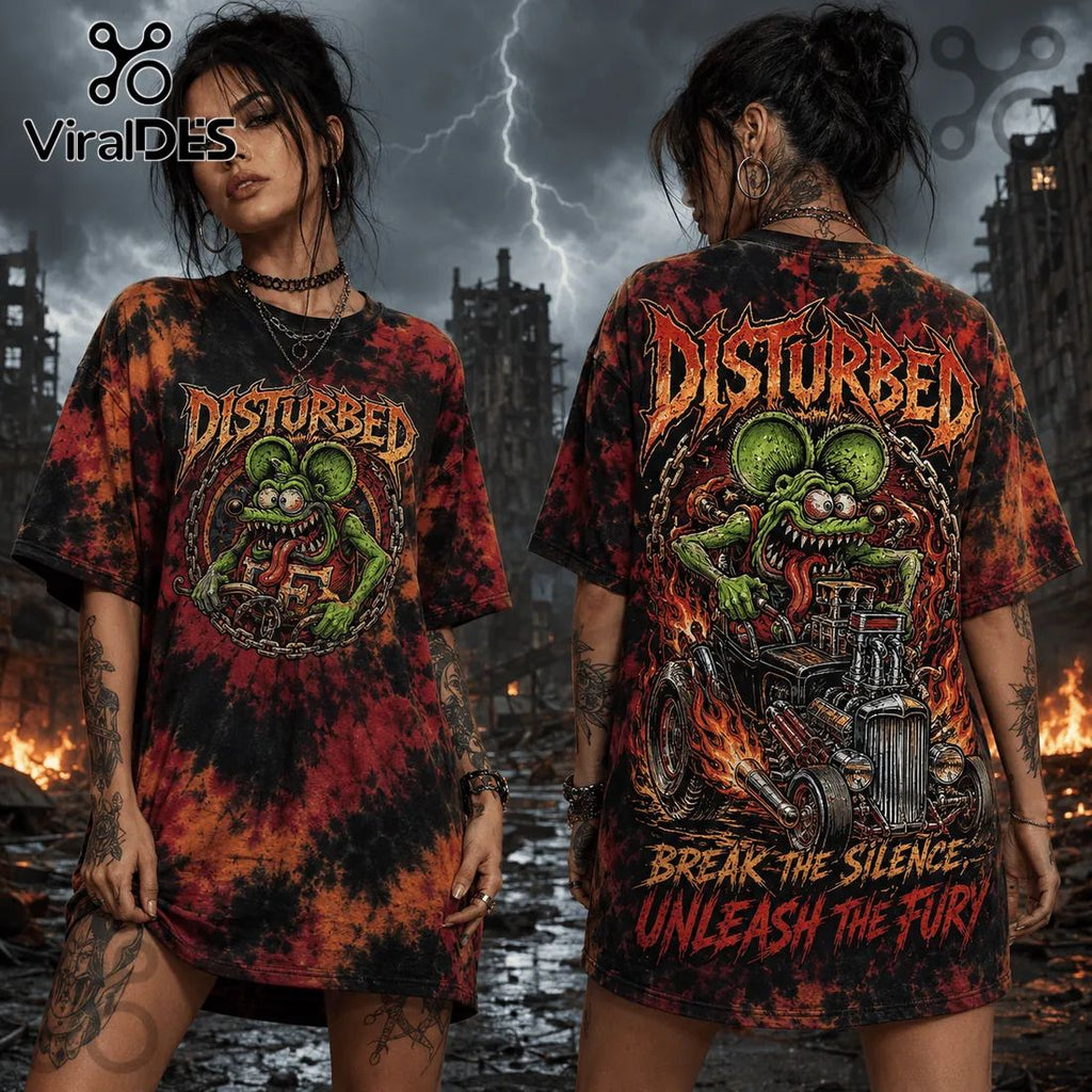 Disturbed Rat Hot Rod Premium Tie Dye T-Shirt