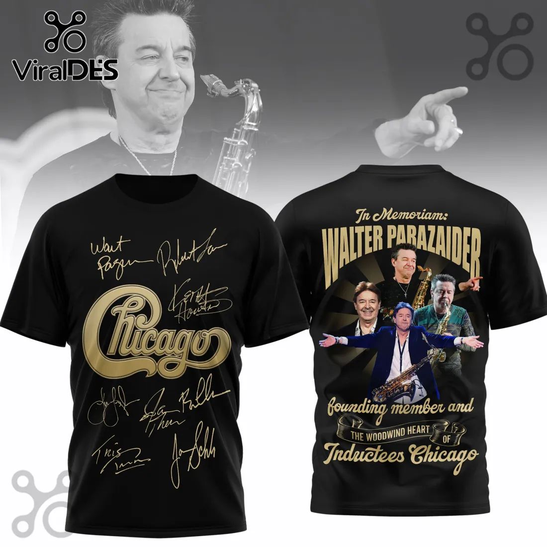 Walter Parazaider Chicago Band Tribute Signature Series Shirt