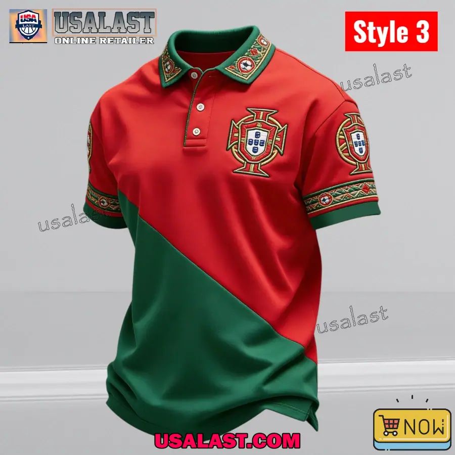 Portugal Football WC 2026 Printed Polo Shirt