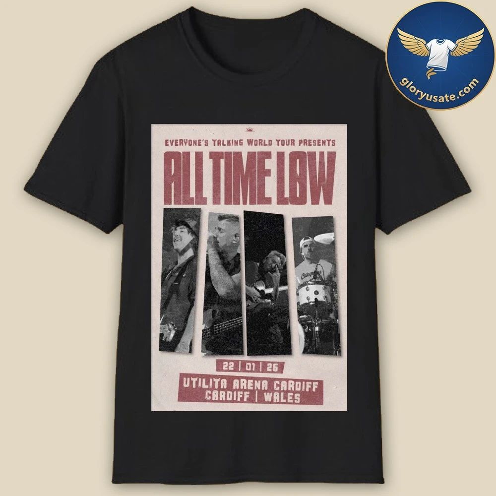 All Time Low Jan 22 2026 Utilita Arena Cardiff Wales Poster Shirt