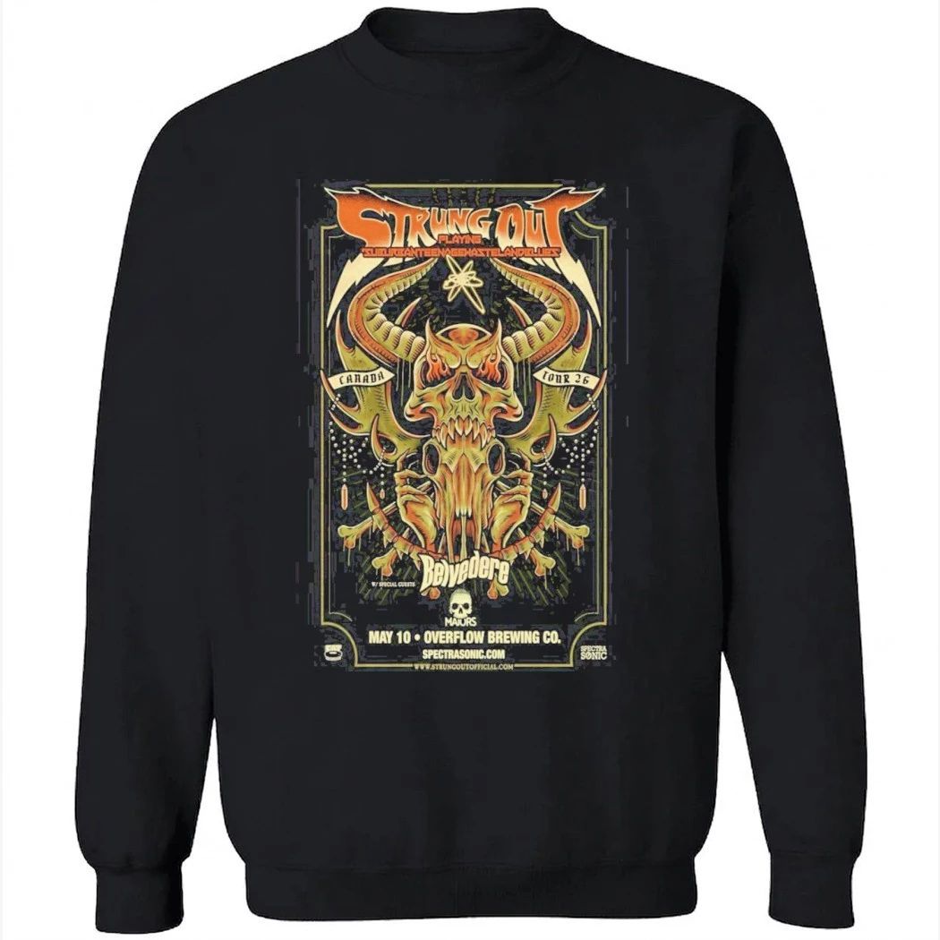 Strung Out May 10 2026 Poster Overflow Brewing CO Tour 2026 Canada Shirt