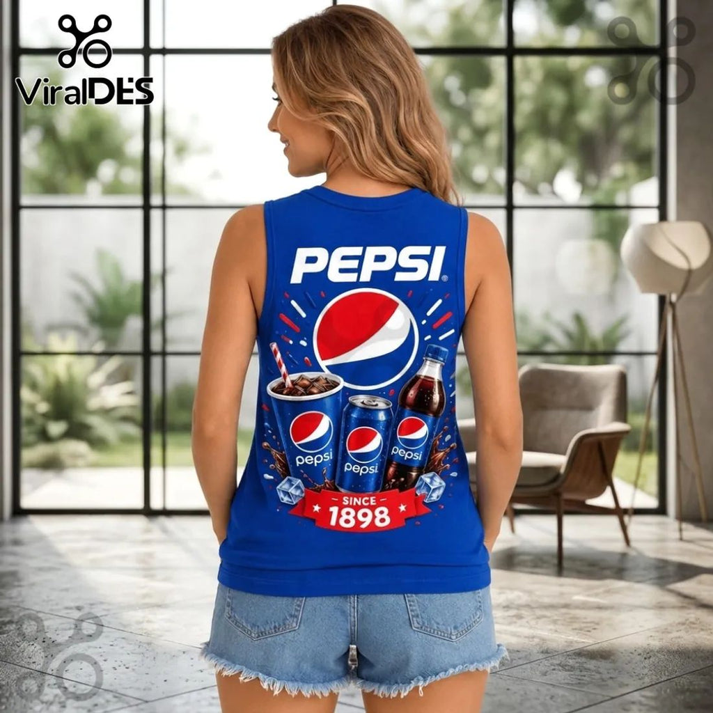 Pepsi 1898 Vintage Logo V-Neck Tank Top