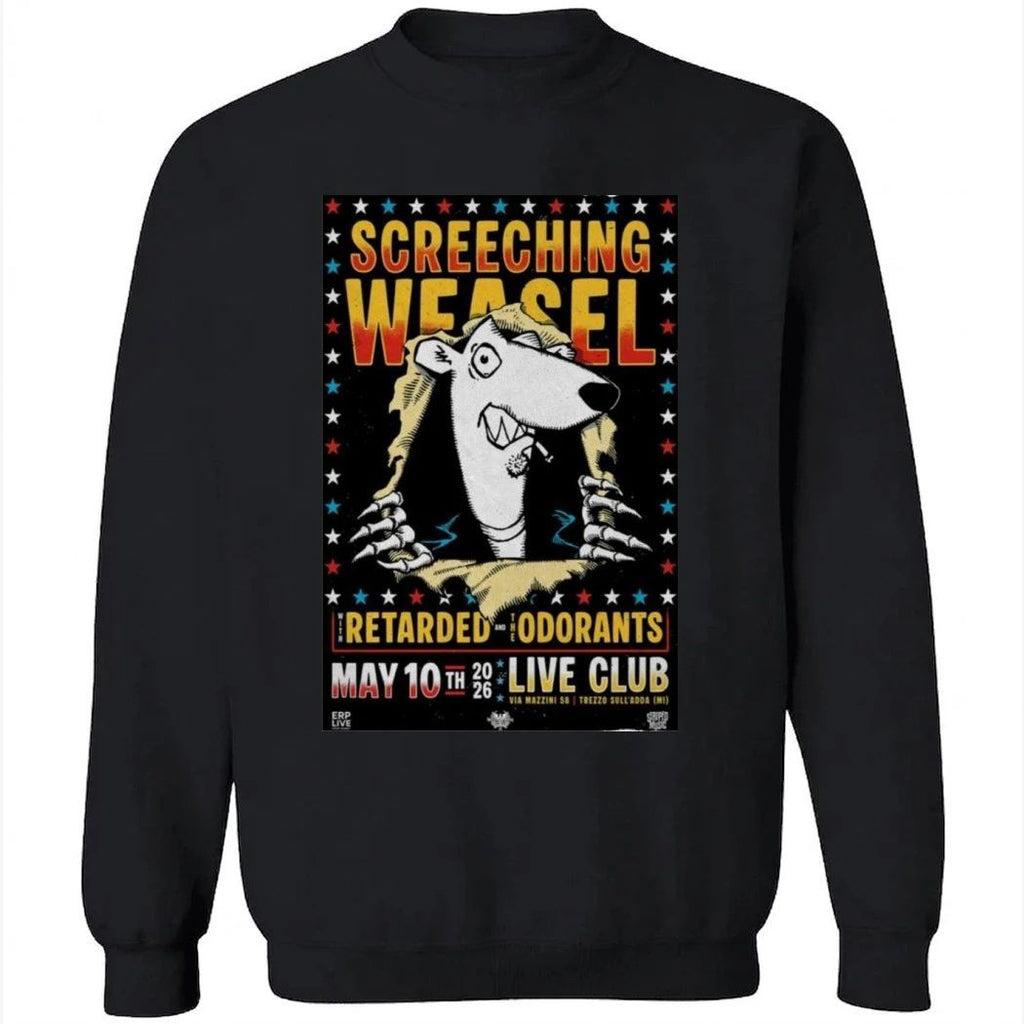 SCREECHING WEASEL Milan, Italy May 10 2026 Tour Shirt