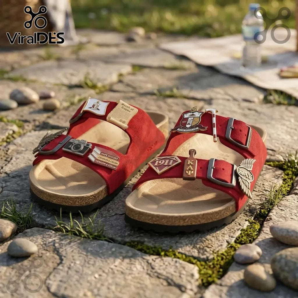 Kappa Alpha Psi 1911 Crimson Suede Comfort Sandal Birken