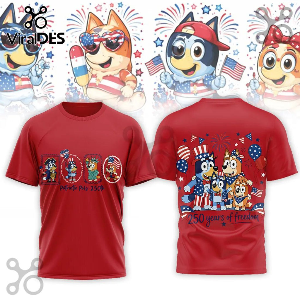 Bluey x USA Patriotic Pals 250 Years of Freedom Shirt