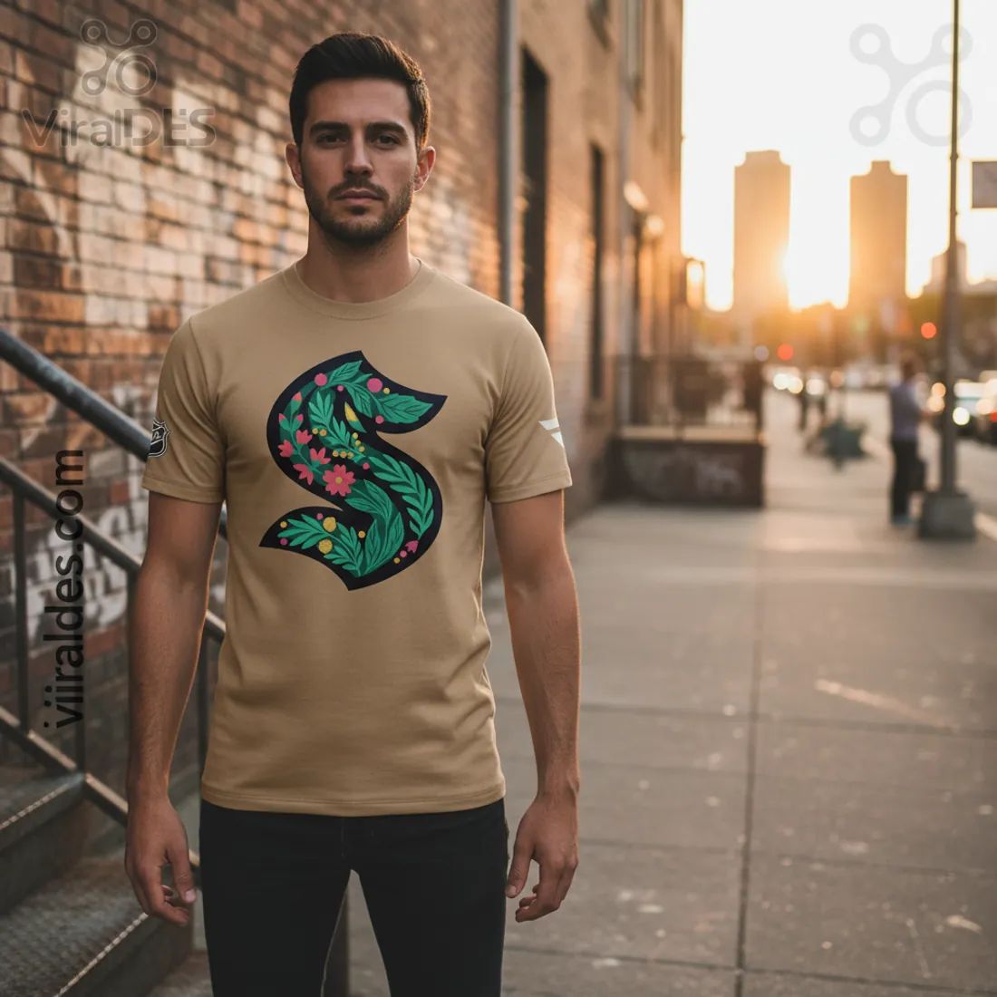 Seattle Kraken Common Thread Floral Logo T-Shirt
