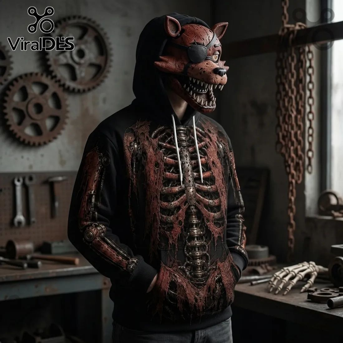 Five Nights at Freddy’s Mechanical Skeleton Costume Hoodie