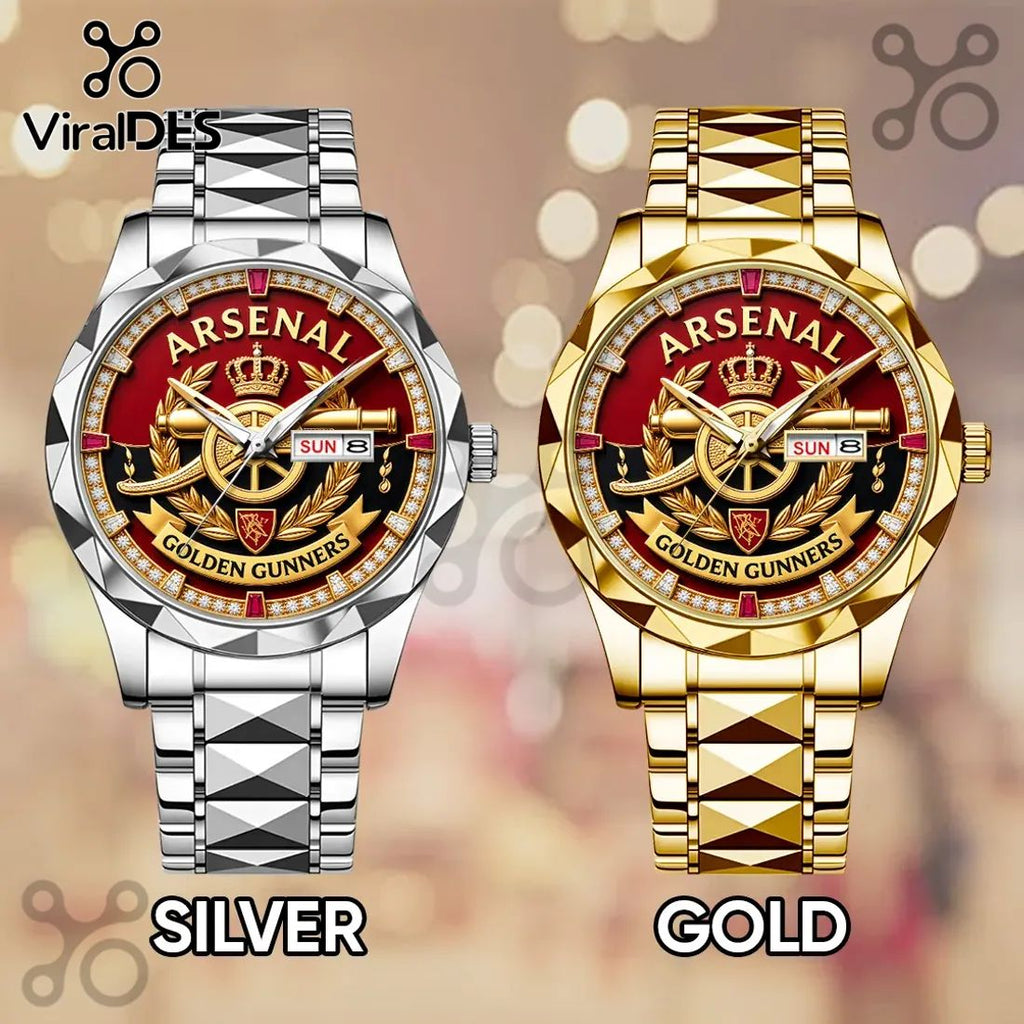 Arsenal Golden Gunners Premium Gold Plated Quartz Watch