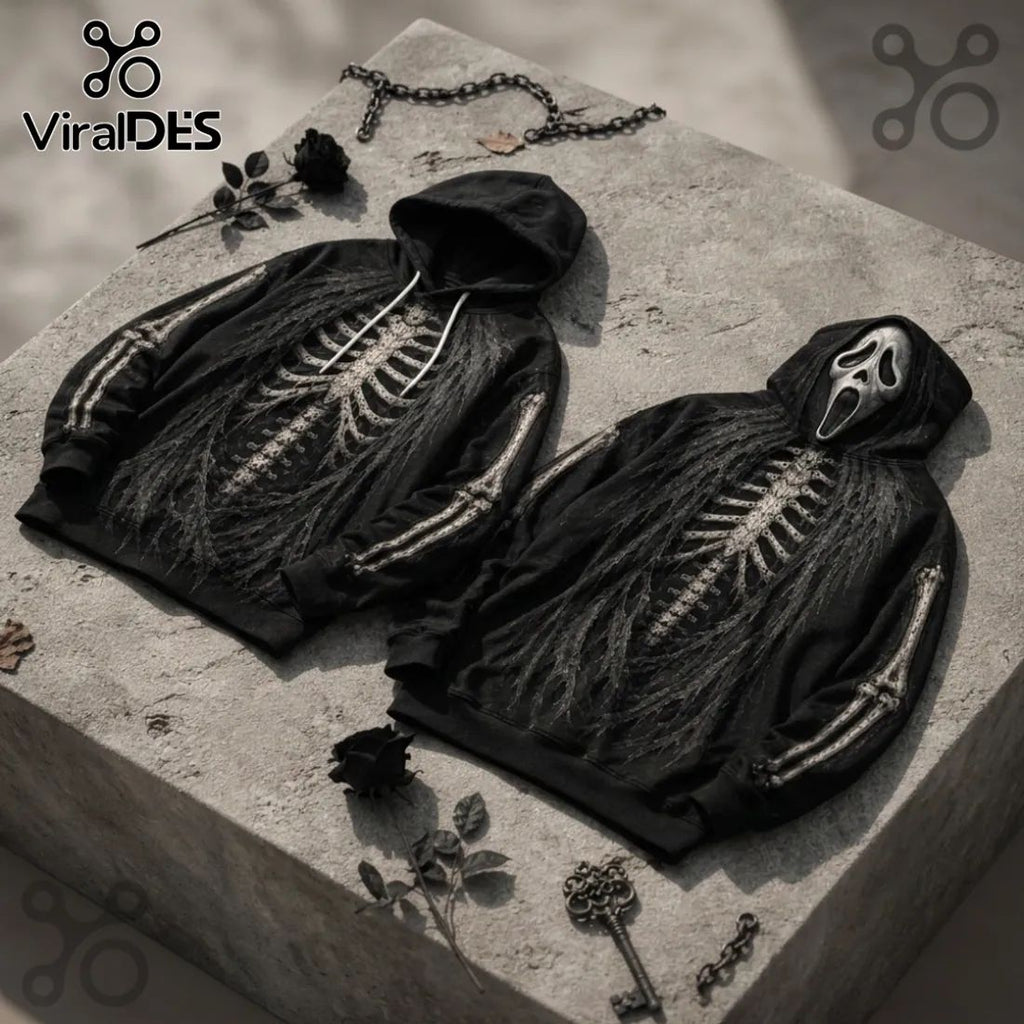 Ghostface Skeleton Halloween Pullover Hoodie 2026