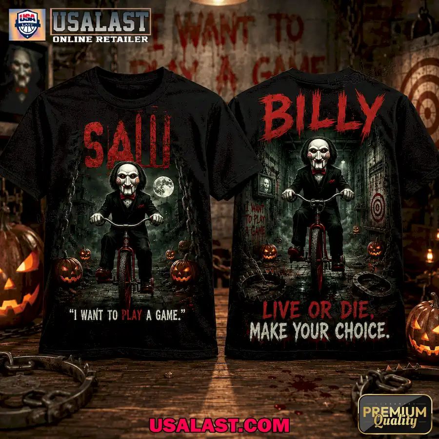 Billy Saw I Want To Play A Game Halloween 3D Tee Shirt