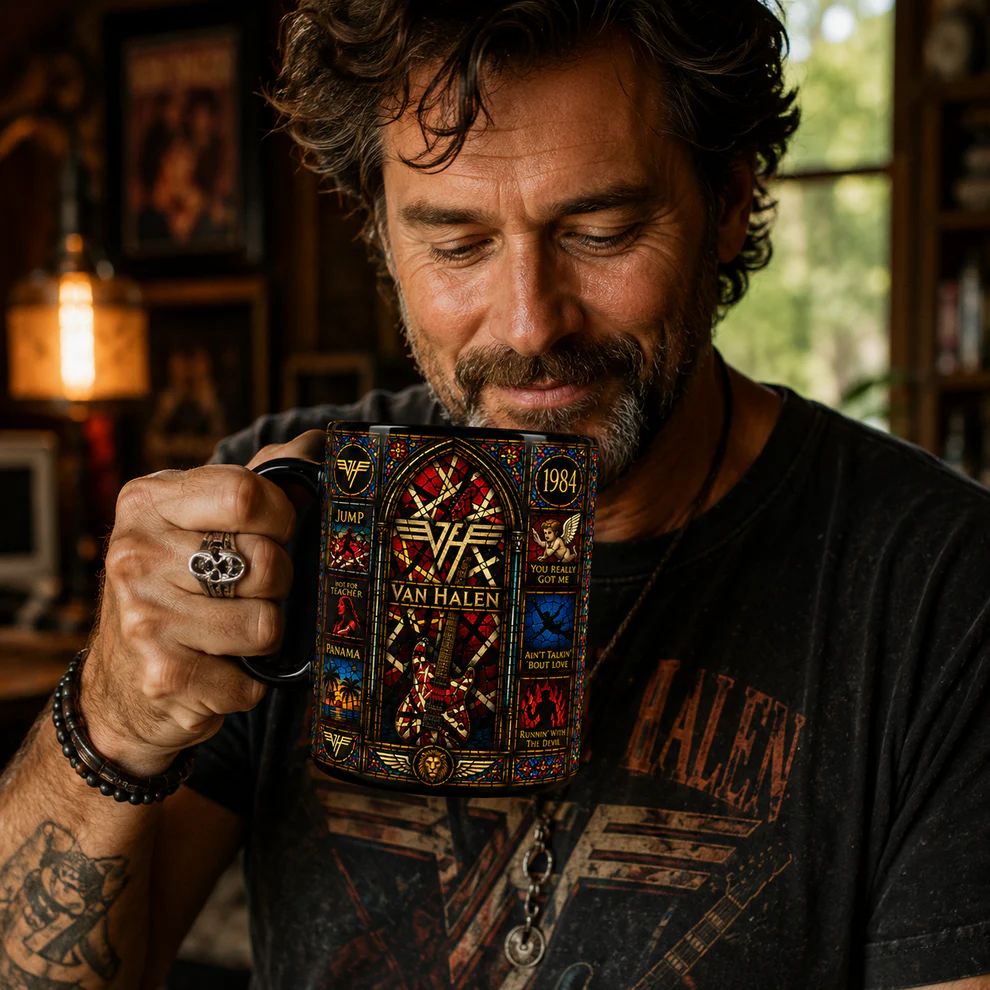 Van Halen Rock Band Stained Glass Accent Mug