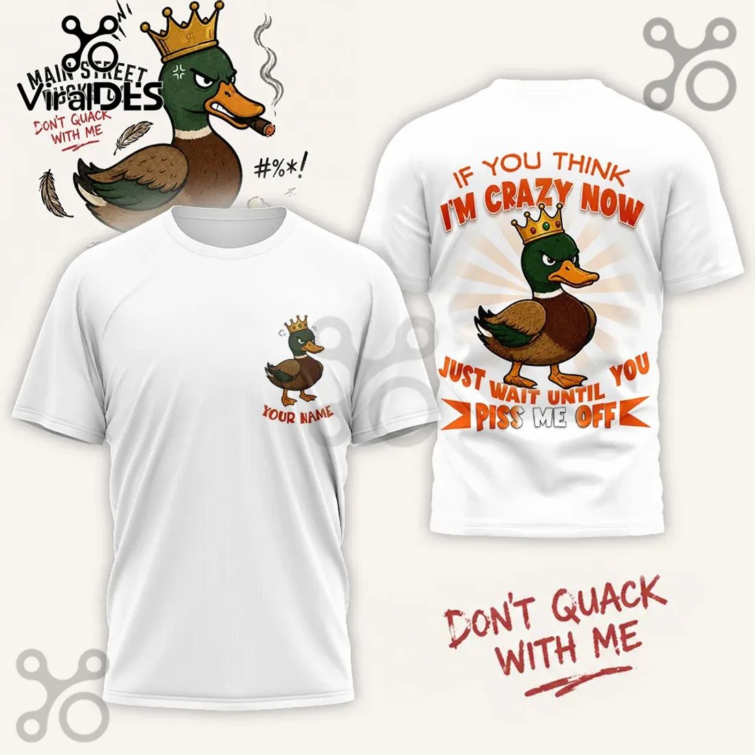 Angry Crowned Duck Personalized Shirt