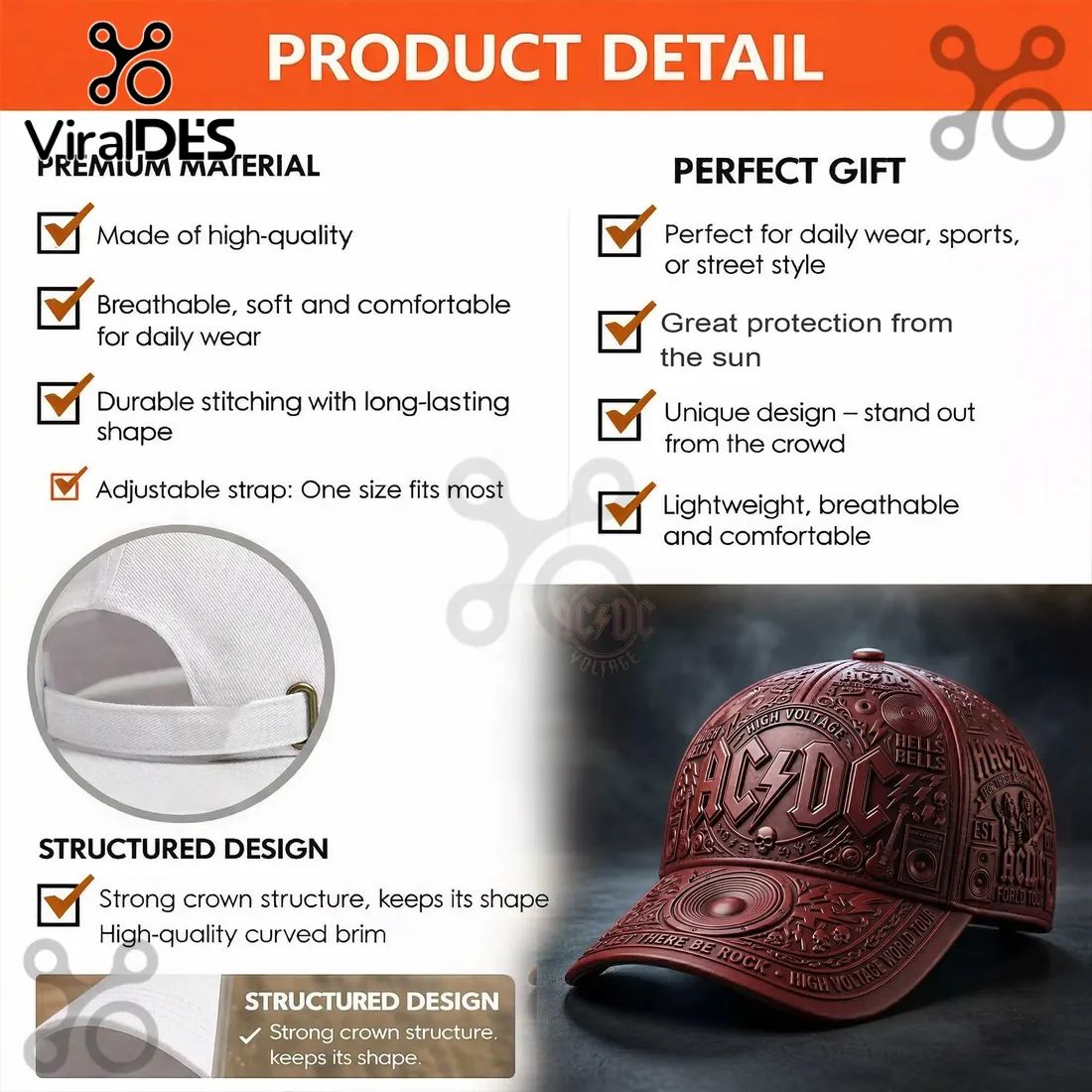 AC/DC Hells Bells High Voltage World Tour Baseball Cap