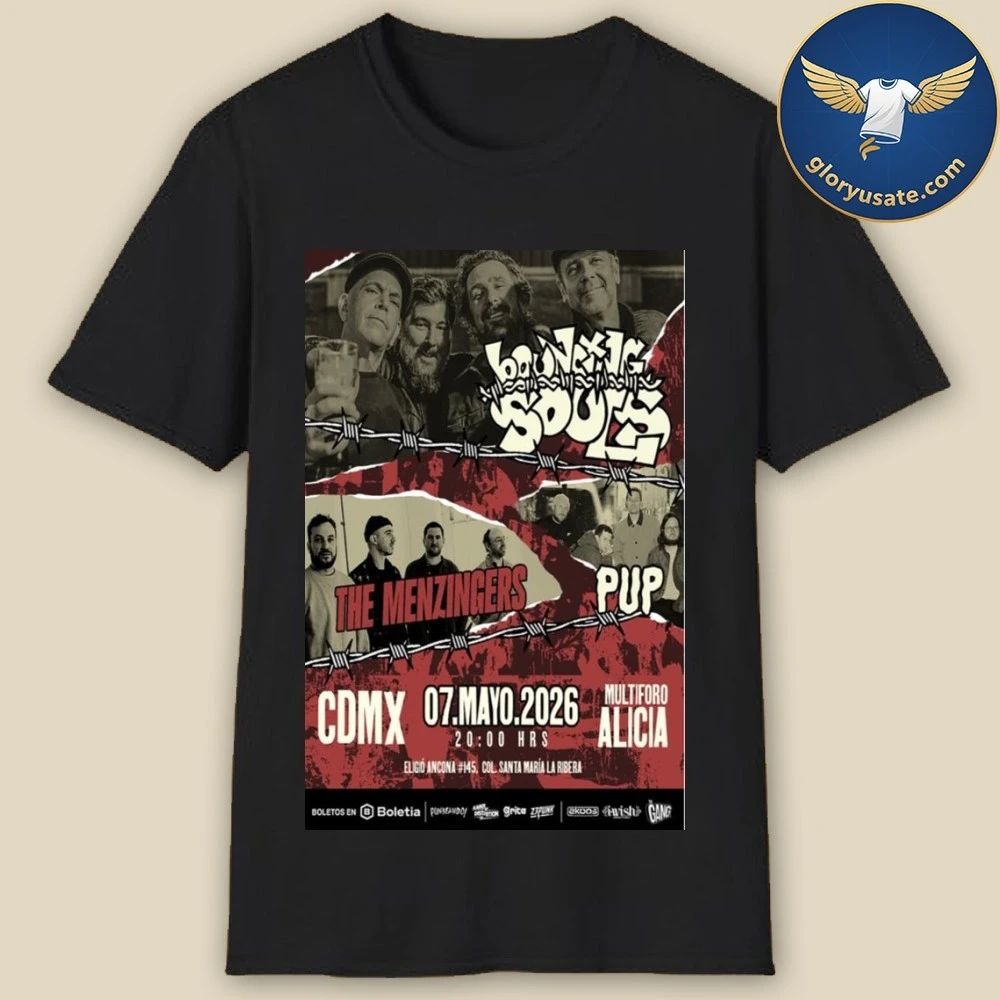 The Bouncing Souls 7 Mayo 2026 Multiforo Alicia, MX Concert Poster Shirt