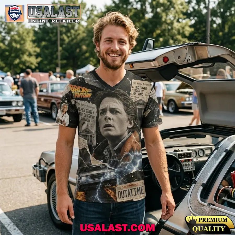 Back to The Future Vintage 3D V-neck Shirt