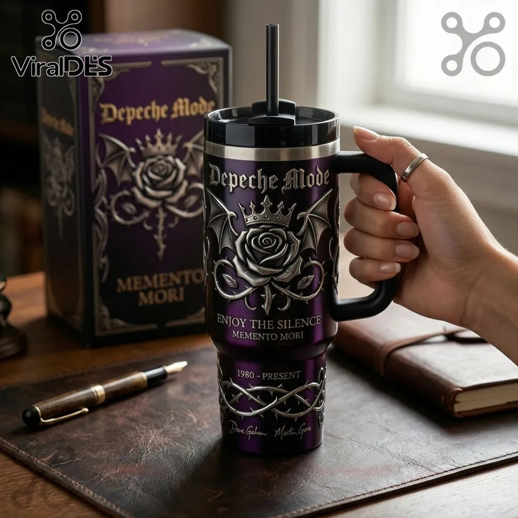 Depeche Mode Enjoy The Silence Purple Handle Tumbler