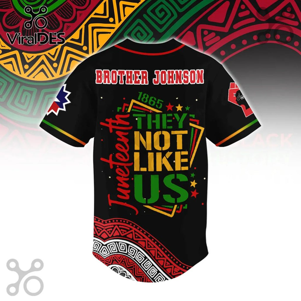 Juneteenth Kappa Alpha Psi 1865 They Not Like Us Pattern Baseball Jersey