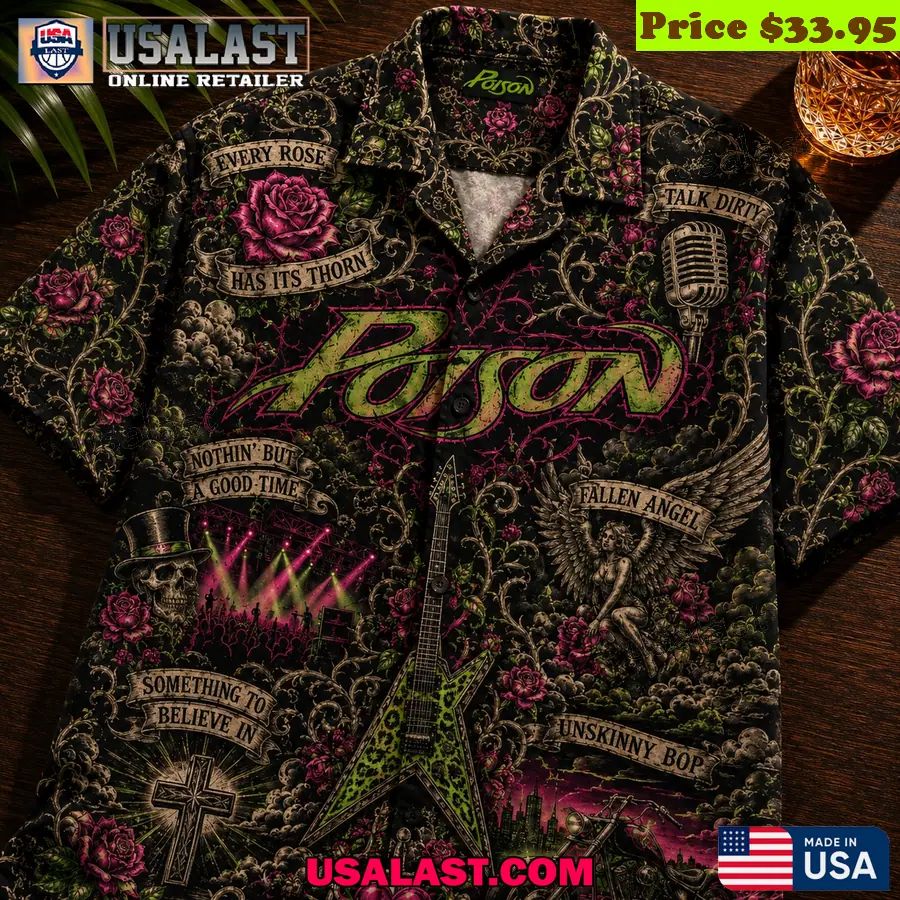 Poison Glam Metal Rock Hawaiian Shirt