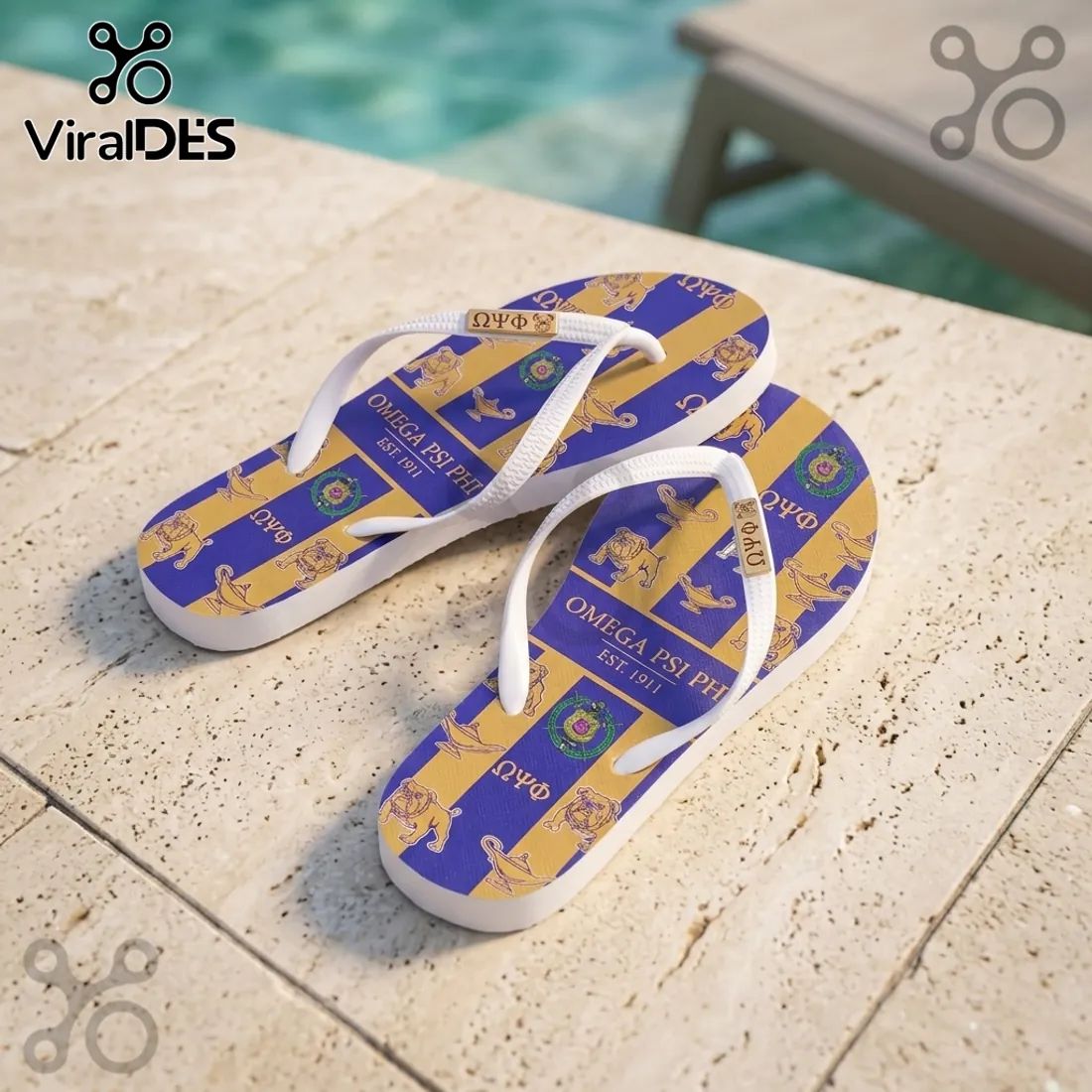 Omega Psi Phi Que Dog Beach Flip Flops