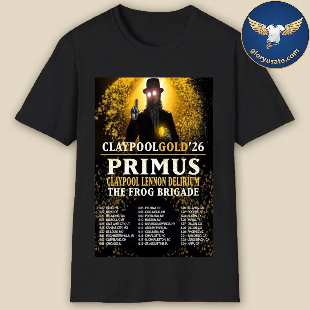PRIMUS Claypool Gold Tour 2026 Poster Shirt