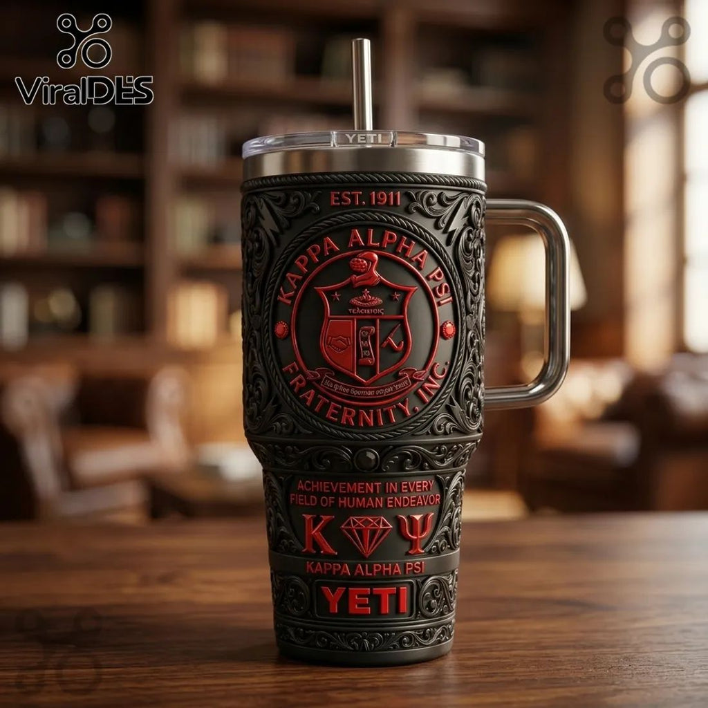Kappa Alpha Psi 1911 Crest Insulated Travel Handle Tumbler