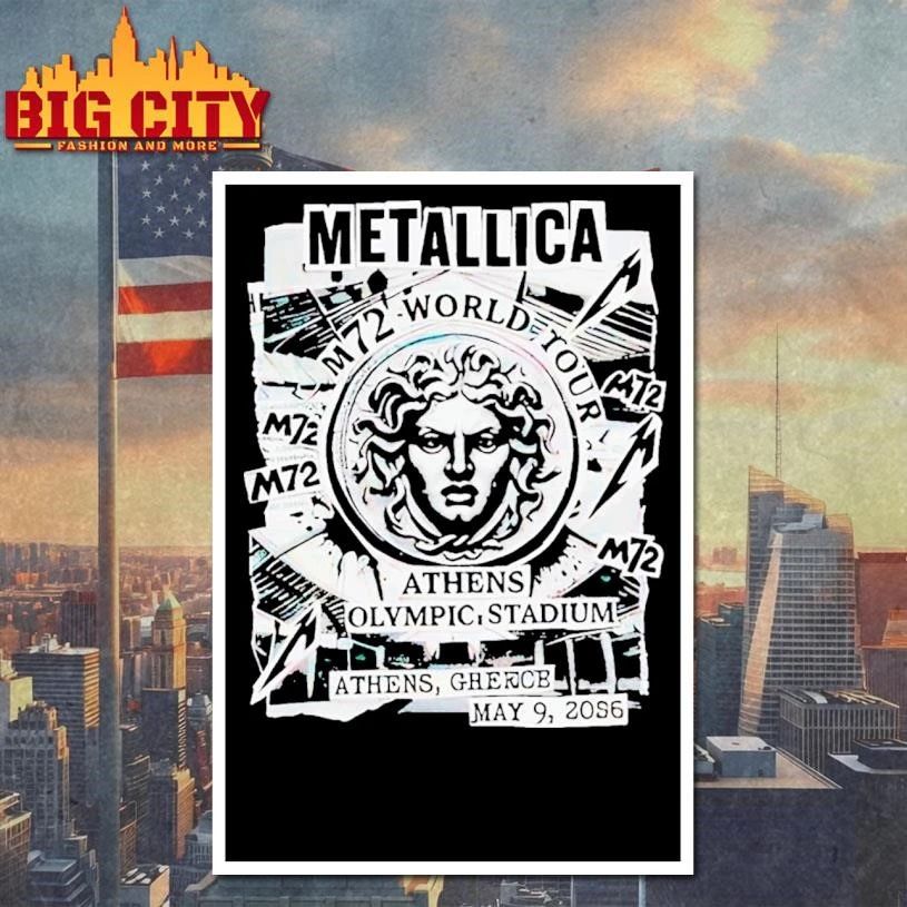 Metallica M72 Athens May 9 2026 Athens Olympic Stadium Greece Medusa Shirt